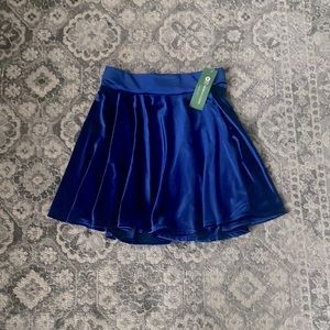 Sapphire skater blue velvet skirt NWT